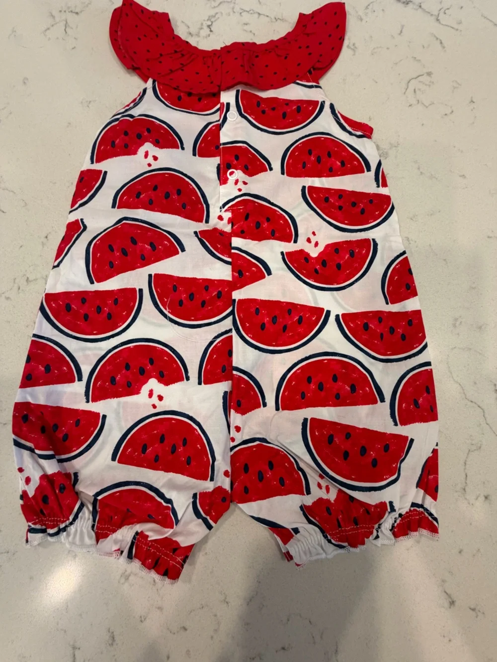 Carter's White Bib with Red Watermelon Print